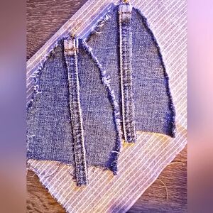 Stylish Blue Denim Jeans Handmade Earrings